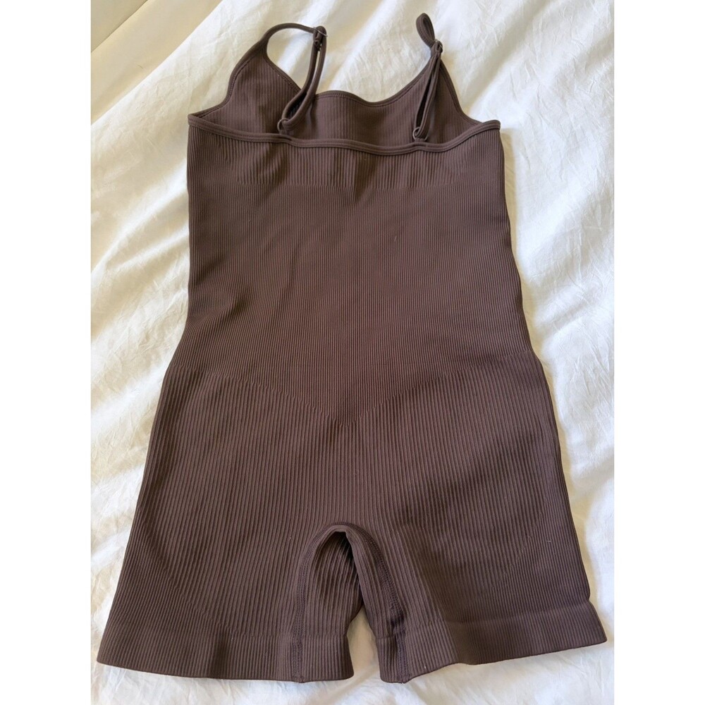 OQQ Womens Yoga Romper Ribbed  One Piece Coffee Size S